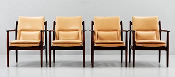 STOLAR, 4 st, "Modell 431", Arne Vodder, Sibast Furniture, Danmark, 1900-tal.