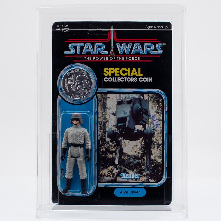 STAR WARS, Luke Skywalker (In Battle Poncho), AT-ST Driver, EV-9D9 & Imperial Gunner, POTF, Kenner 1984.