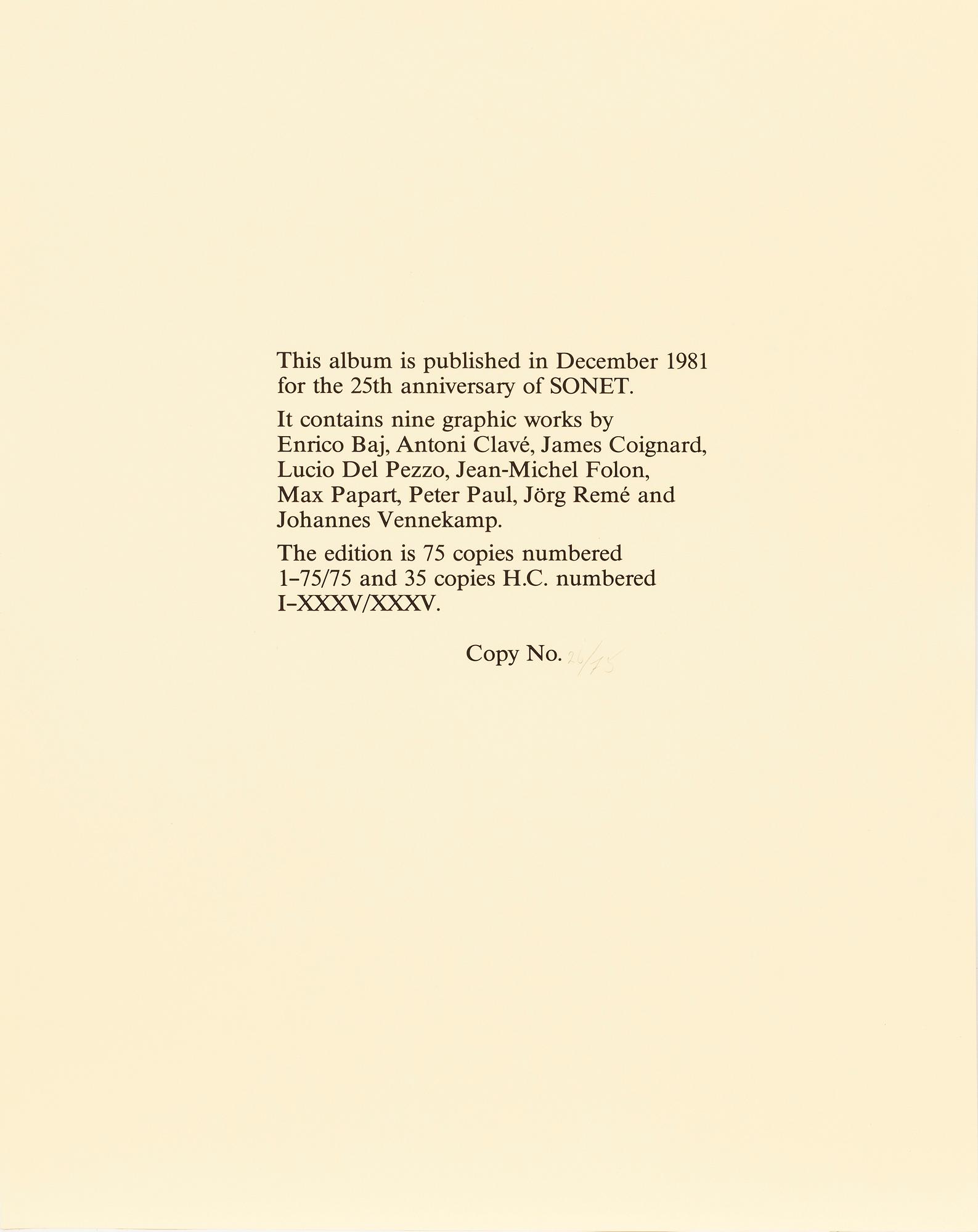 Graphic portfolio, 9 sheets, "Music Maestro Please II", 1981.