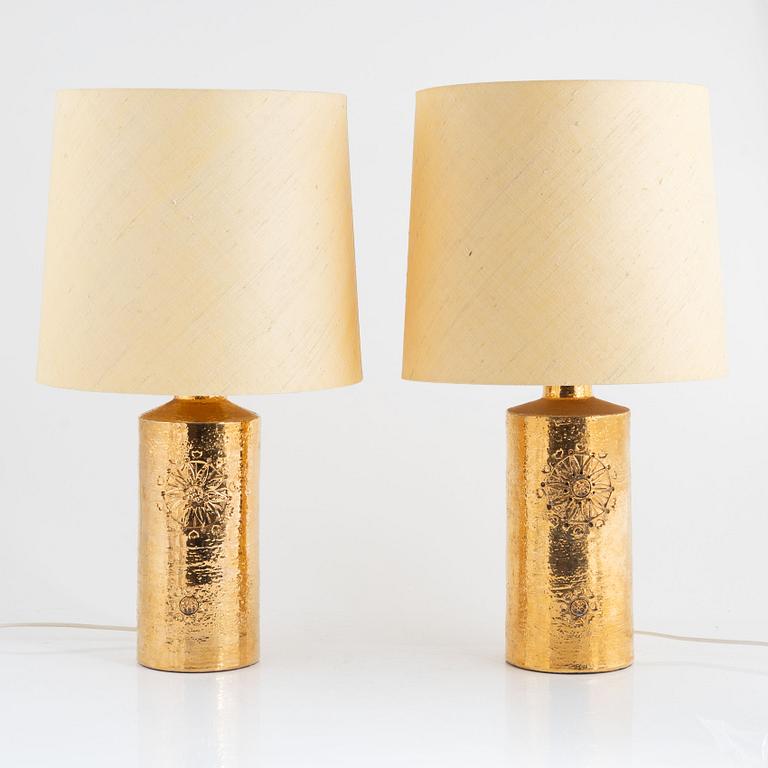 A pair of table lamps, Bitossi for Bergboms, Sweden, 1970's.