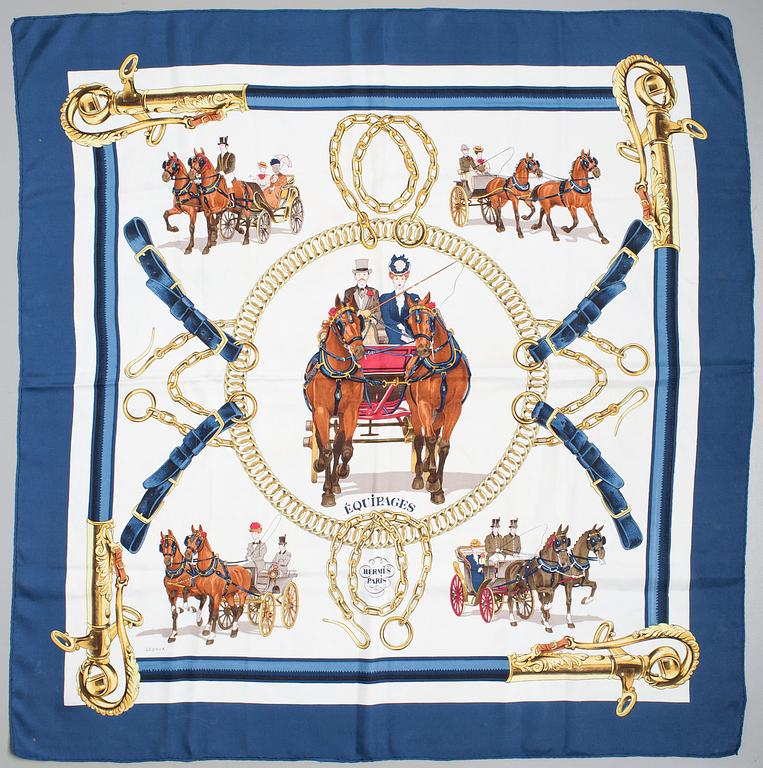 A Hermès silk scarf "Equipages".