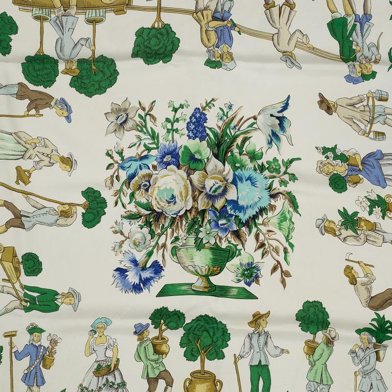 Hermès, a 'Les Jardiniers du Roy' silk scarf.
