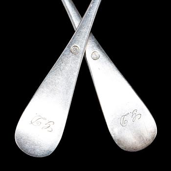 FISKBESTICK, 12+12 delar, nysilver.