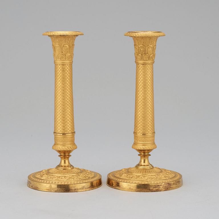 A pair of Empire candlesticks.