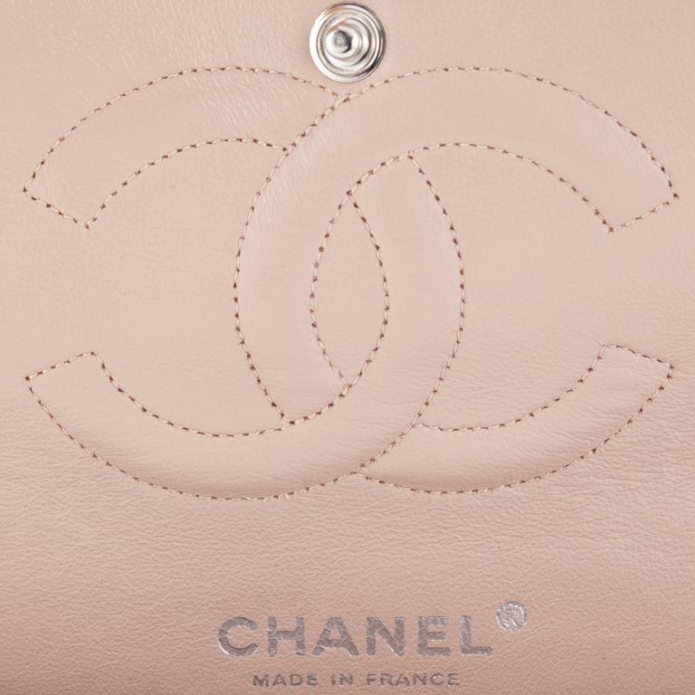 CHANEL, a palepink grey caviar leather handbag, "Double Flap".