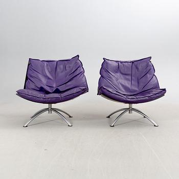 A pair of Tom Stepp "Primetime" easy chairs, Fredericia, Denmark.