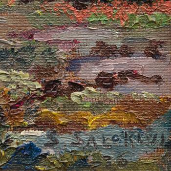 SANTERI SALOKIVI, oil on canvas fastened on board, signed and dated -36.