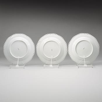 Six Berlin dessert dishes, 19th Century.