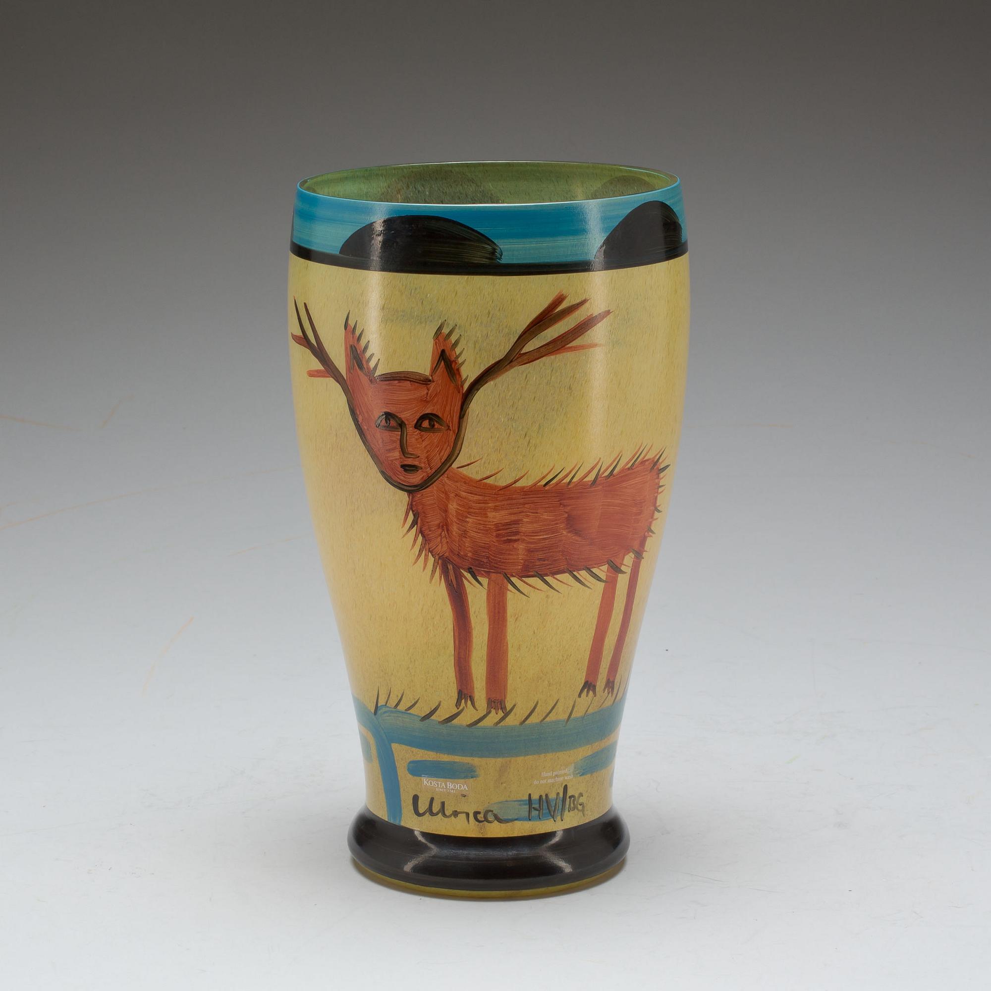 VAS, glas, Ulrica Hydman-Vallien, Kosta Boda, sign. och numrerad.
