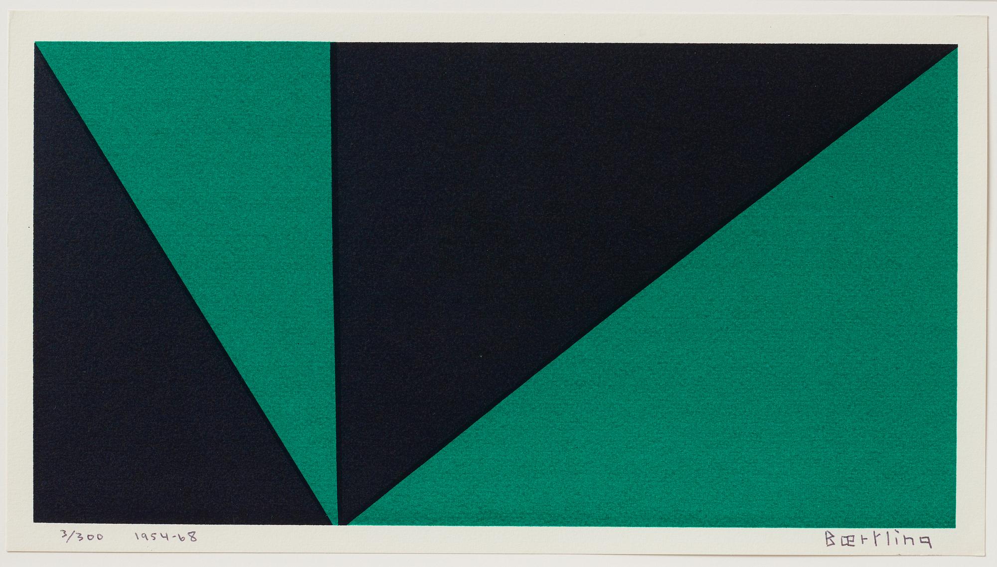 Olle Baertling, silkscreen in colours, 1954-68, signed 3/300.