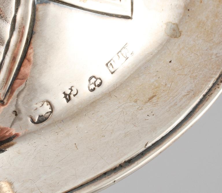 LJUSSTAKAR, ett par, silver, Carl-Petter Lampa, Stockholm 1837.