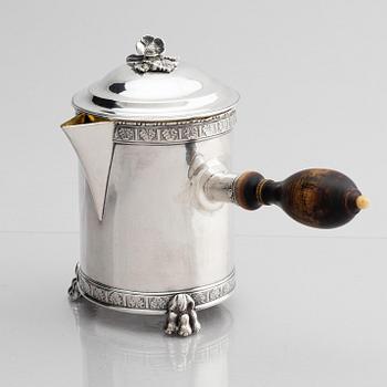 Pehr Zethelius, chokladkanna, silver, Stockholm 1789. Gustaviansk.