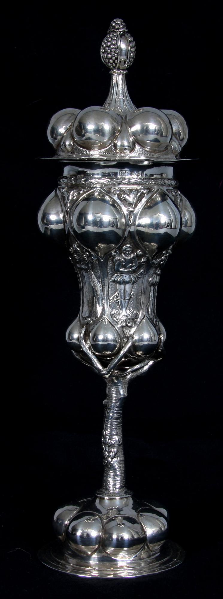 LOCKPOKAL, silver, barockstil, bär otydl utländska stämplar, 1900-tal.