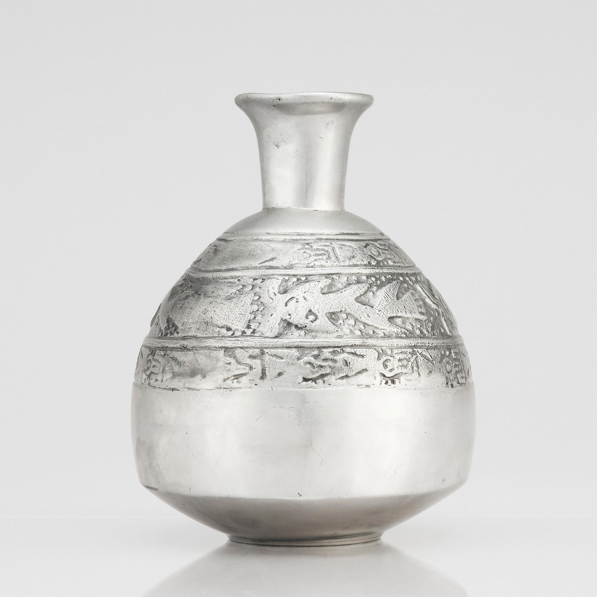 Estrid Ericson, a pewter vase, Svenskt Tenn, Stockholm 1984.