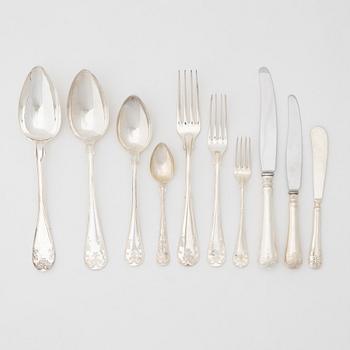 A 78-piece Swedish silver cutlery, including CG, Hallberg, Stockholm 1940.