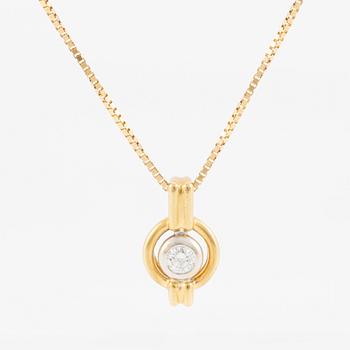 Hängsmycke, 18K guld med briljantslipad diamant.