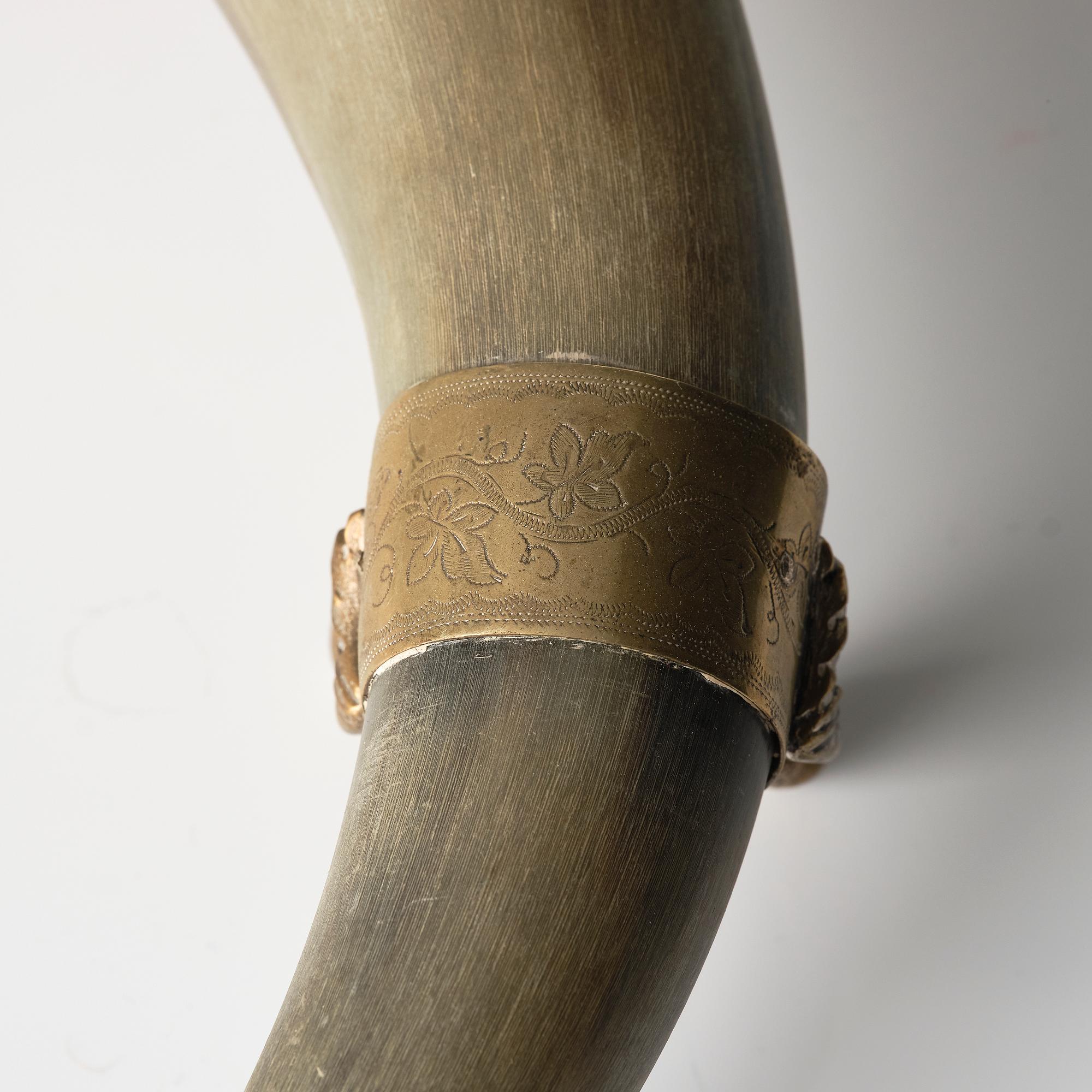 Dryckeshorn, ett par, omkring 1900.