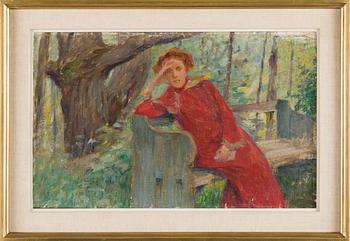 Maria Wiik, The woman in the arbor.