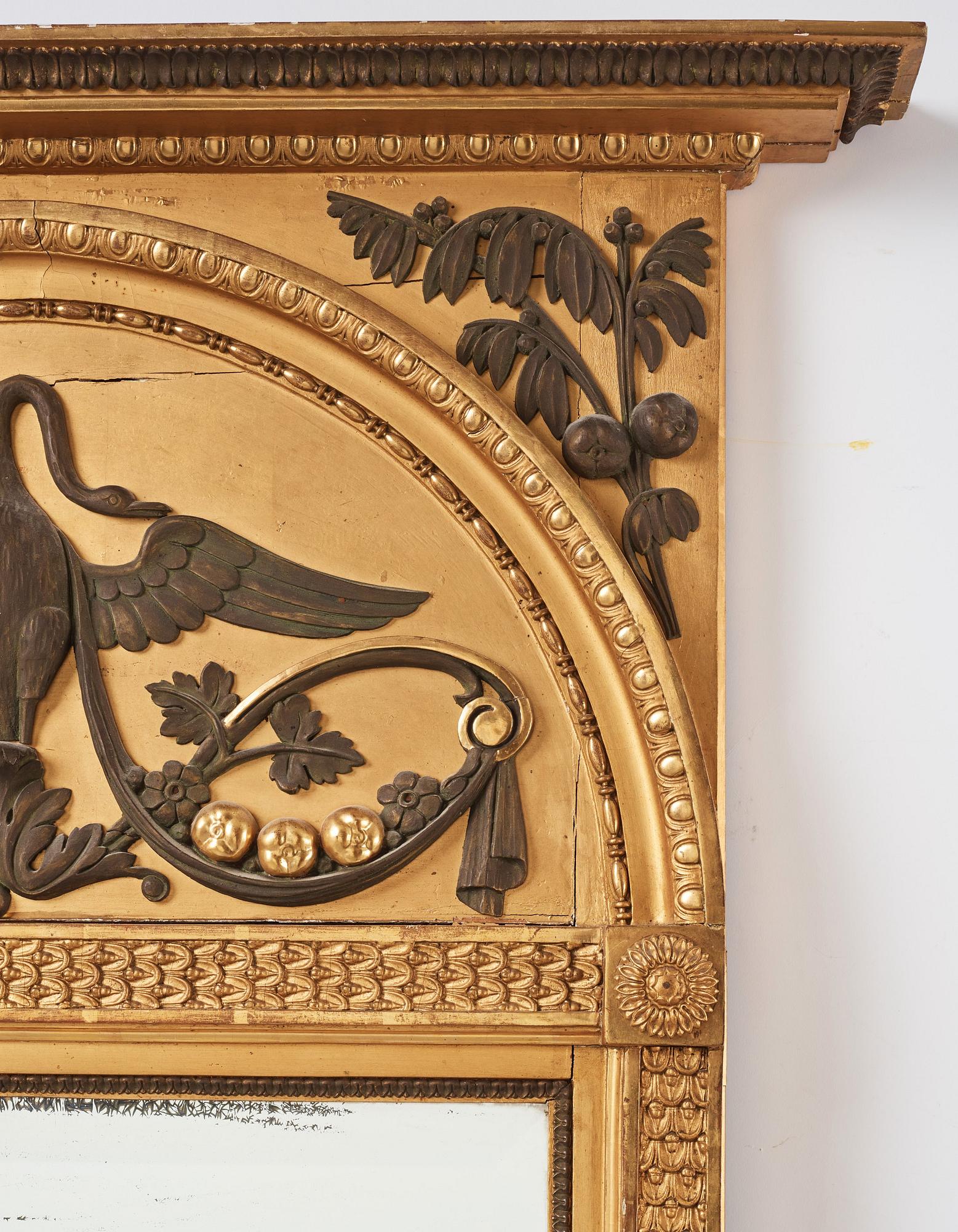 An Empire mirror with console table, attributed to N Frisk (Stockholm 1805-24).