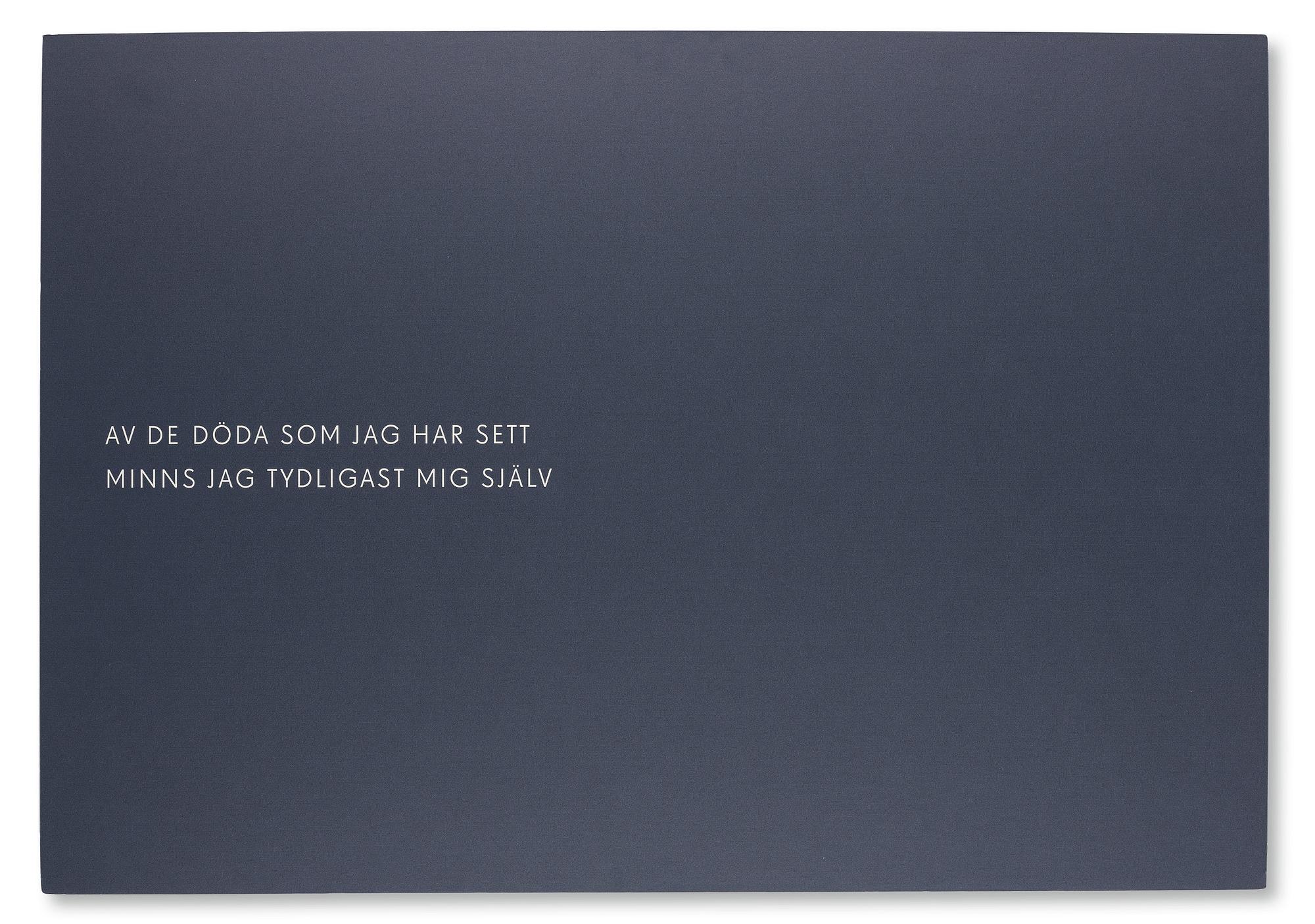 Affisch, Lars Norén, "Fragment", formgiven av Nina Ulmaja, för Stockholm Literature, Moderna Museet, 2013.
