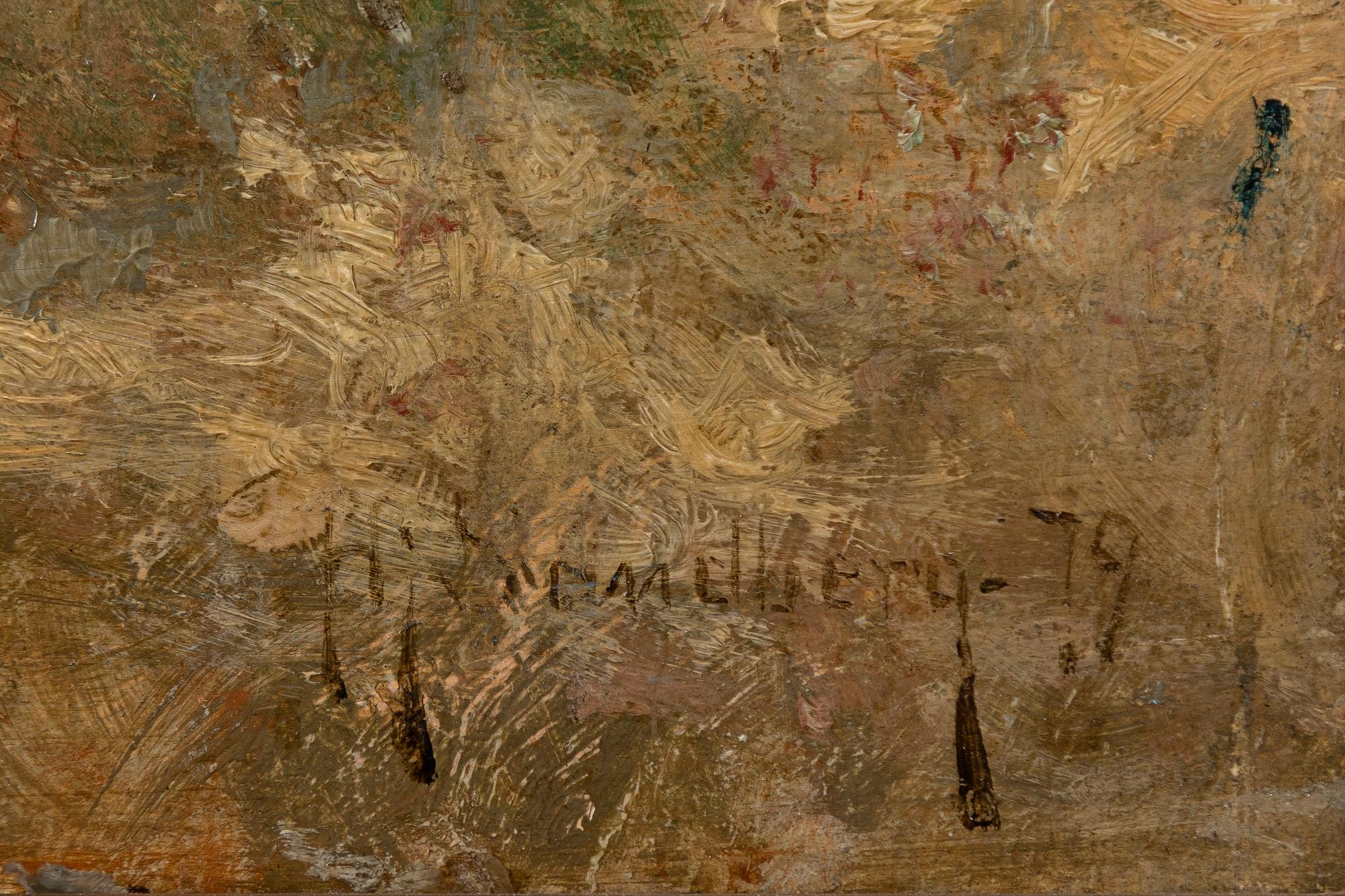 Hjalmar Sandberg, Landskap med ridande dam.