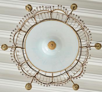 A late Gustavian early 19th Century seven-light chandelier.