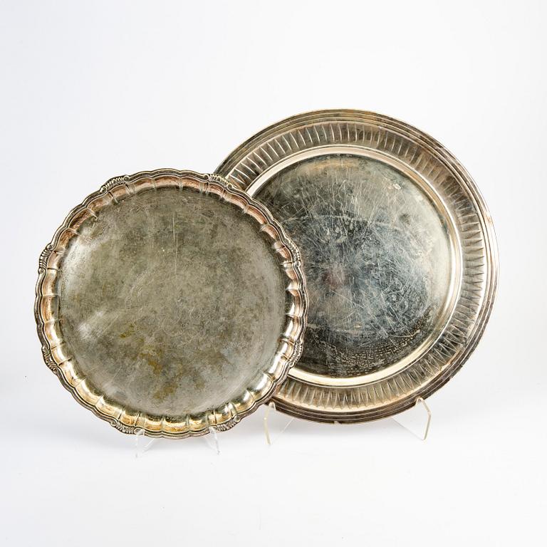 Two nickel silver dishes, first half of the 20th century.