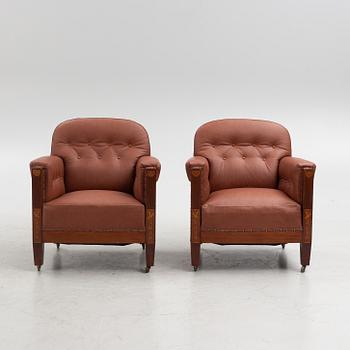 A pair of Art Nouvaeu armchairs, 1910's/1920's.