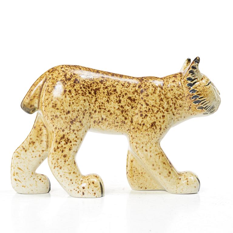 Lisa Larson, an 'Lodjur' figurine, Gustavsberg for NK, Nordiska Kompaniet in collaboration with WWF.