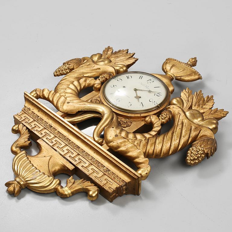 VÄGGPENDYL, empire, Nils Berg (verksam 1757-1794) Stockholm, 1800-talets första hälft.