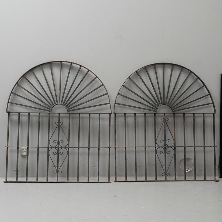 A pair of spanish iron windowgrills.