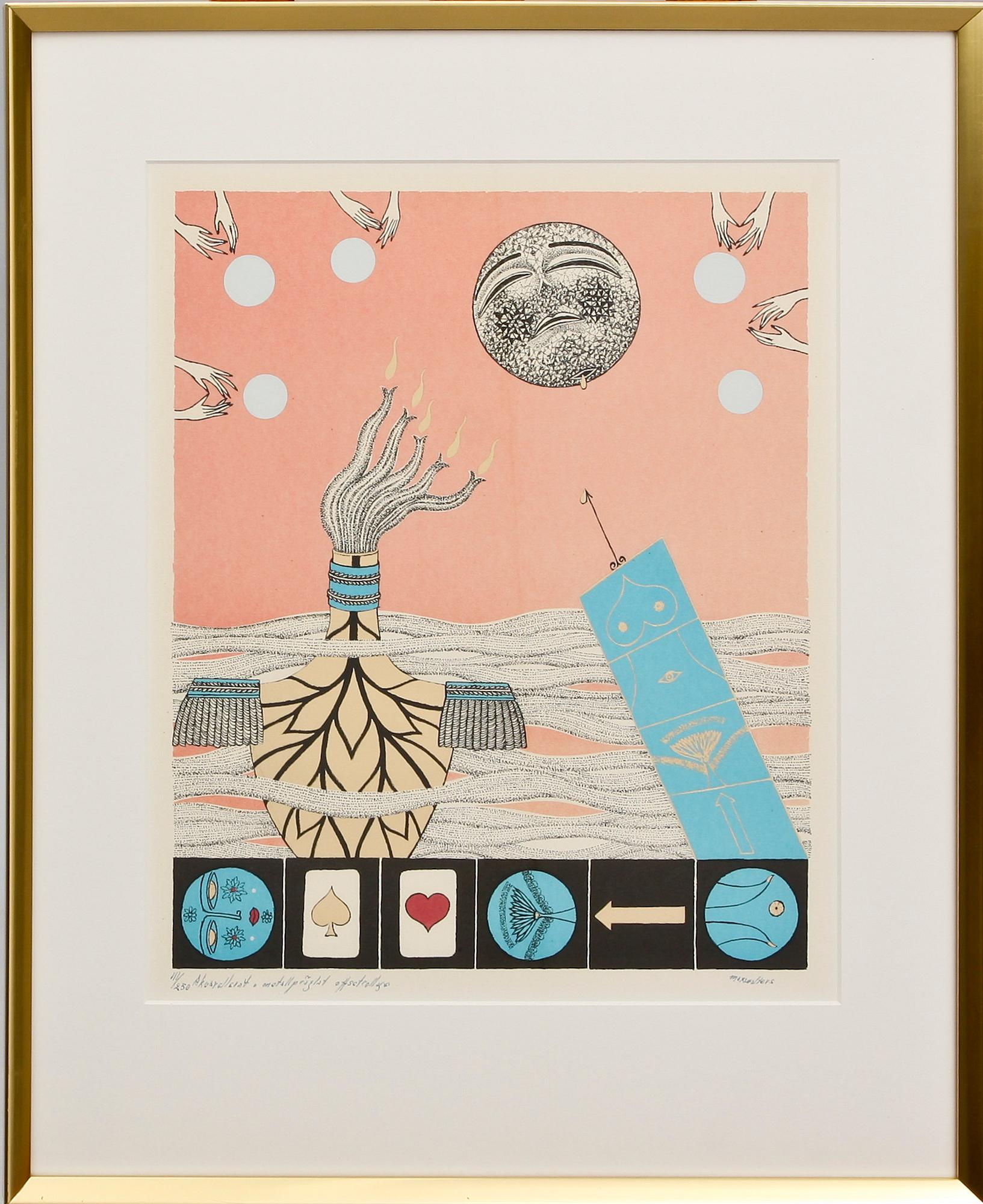 MAX WALTER SVANBERG, offsetcollage med metallprägling, sign o numr 111/250.