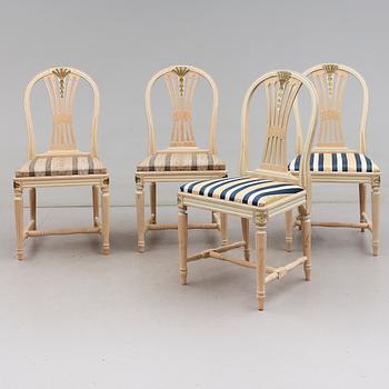 STOLAR, 4 st (2+2), gustaviansk stil, 1900-talets andra hälft.