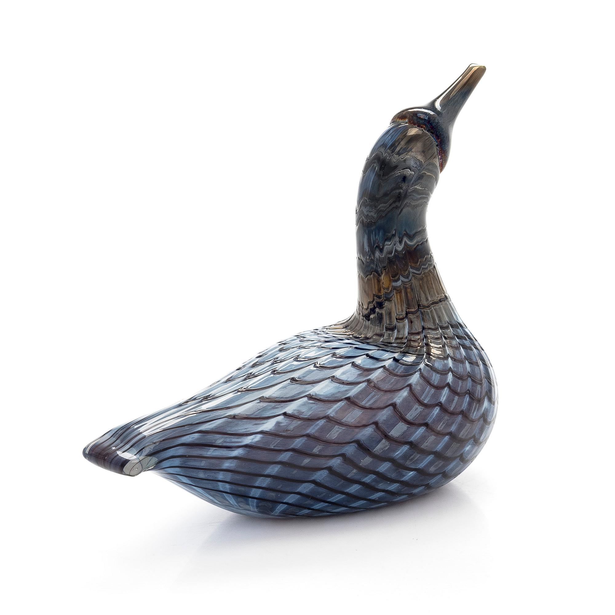 Oiva Toikka, A glass bird 'Mustakurkku-uikku', Nuutajärvi.