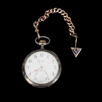 FICKUR Zenith, silver, tidigt 1900-tal, samt KED, guld 14K, vikt ca 13,3 g.