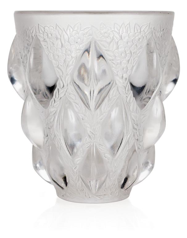 A René Lalique "Rampillon" glass vase, France 1930's-40's.