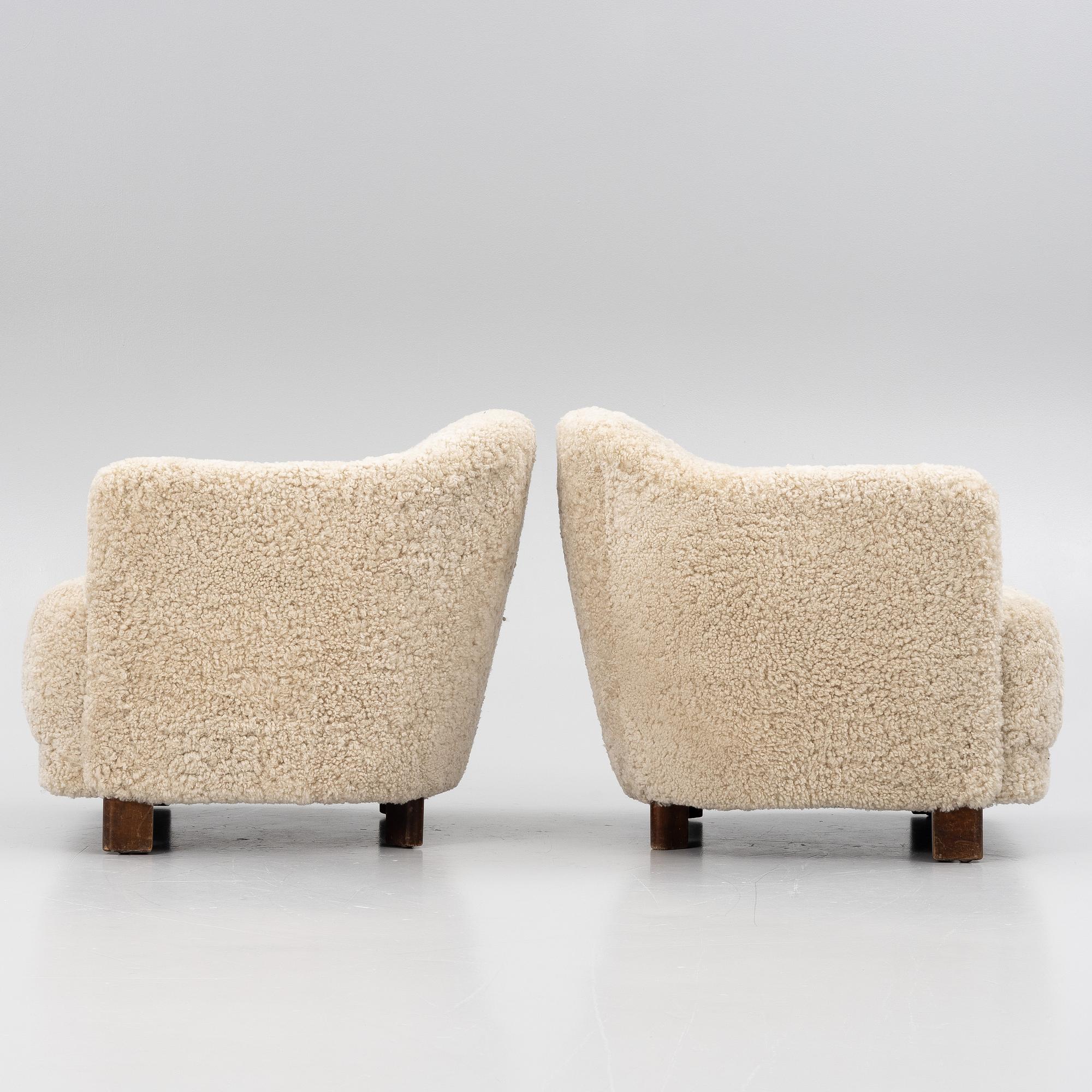 Fåtöljer, ett par, "Continent", modell 217, Asko, Finland, 1930/40-tal.