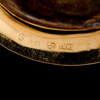 BROSCH, 18 k guld, Gustaf Möllenborg, Stockholm 1845. Tot vikt ca 35 g.