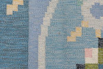 Ingegerd Silow, a carpet, 'Malmsjön' flat weave, c 238 x 166 cm, signed IS.