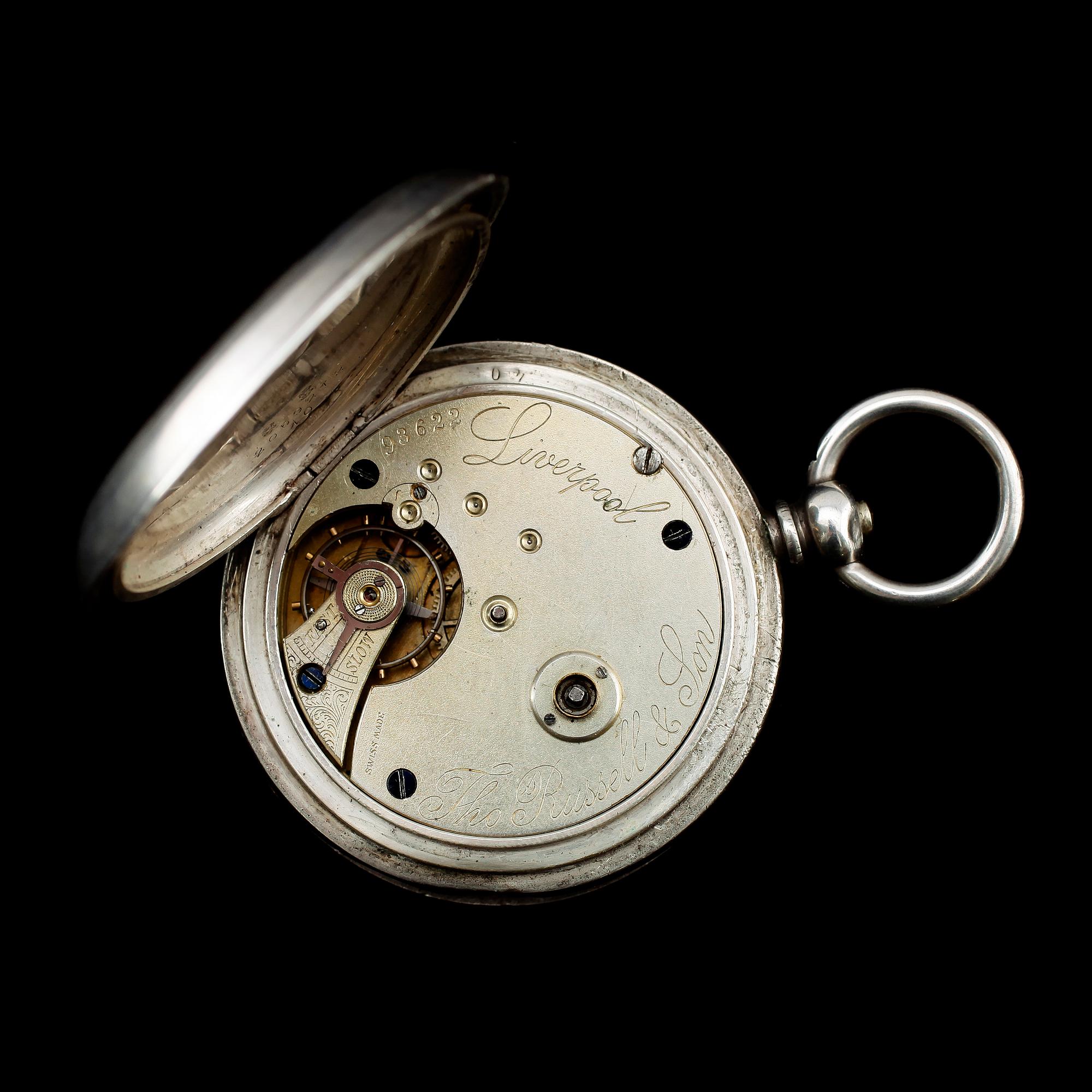 FICKUR, 3 st, silver, bl a England, 1800-tal.