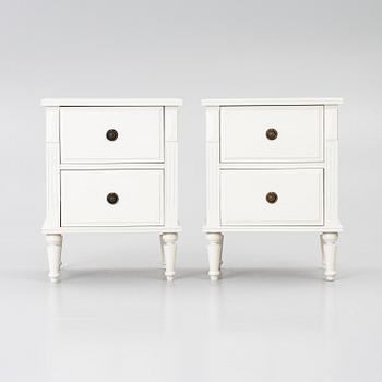 A pair of bedside tables, contemporary.