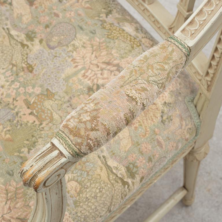 Armchair, by Johan Erik Höglander (master in Stockholm 1777-1813), Late Gustavian.