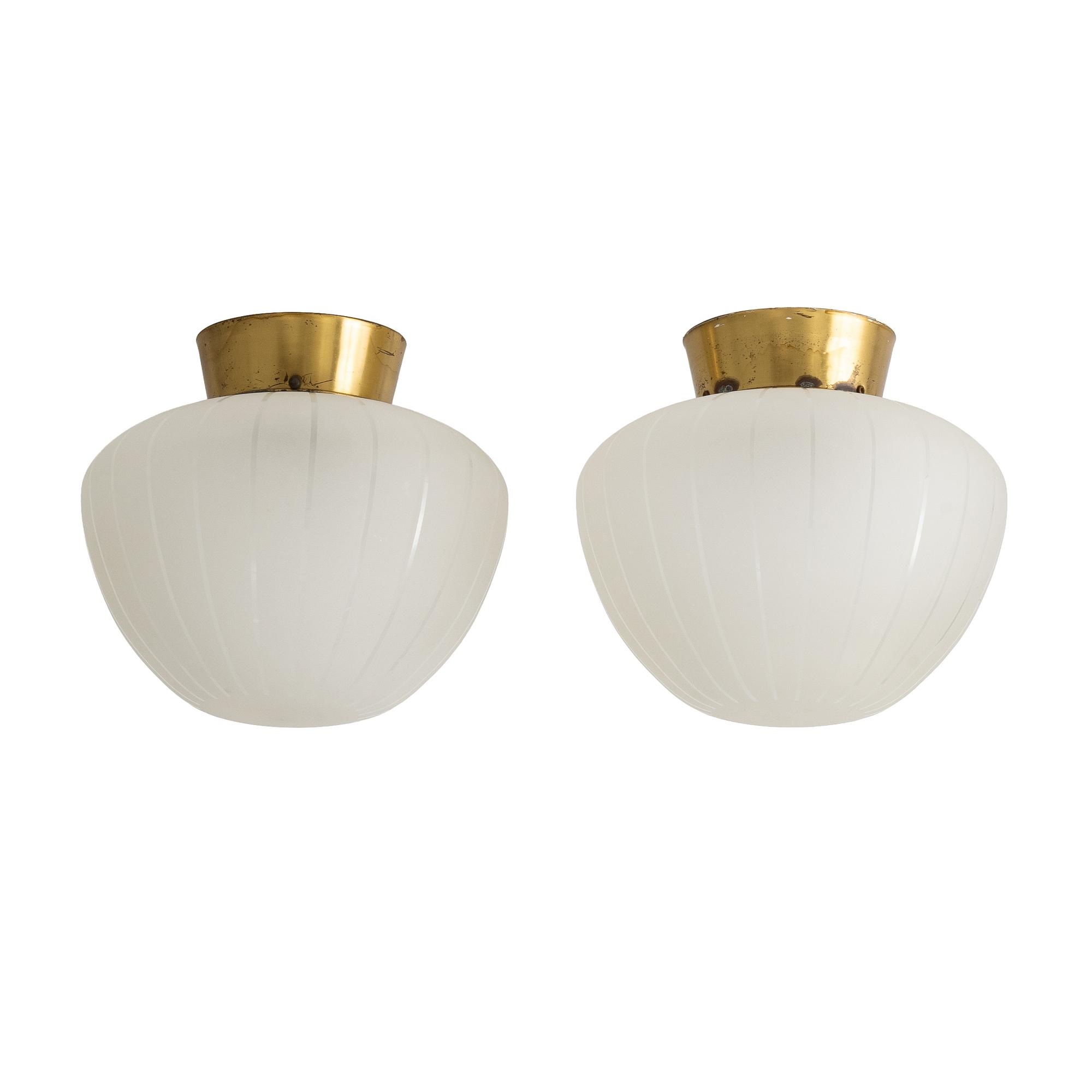 Ceiling lamps, a pair, Swedish Modern, 1940s.