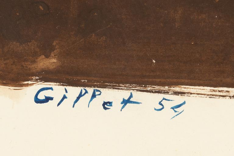 Roger-Edgar Gillet, akvarell på papper, signerad och daterad -54.