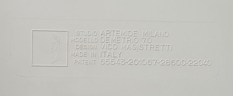 SOFFBORD, Modell "Demetrio 70", design Vico Magistretti, för Studio Artemide Milano, Italien, 1970-tal.