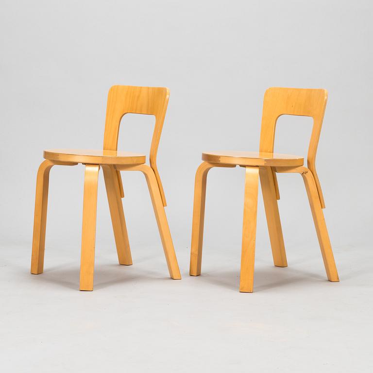 Alvar Aalto, Two 1970's  '65' Chairs for Artek,