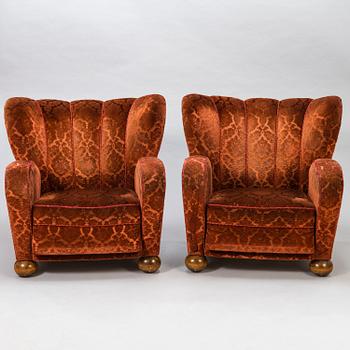 MÄRTA BLOMSTEDT, nojatuolipari, 1900-luvun puoliväli.