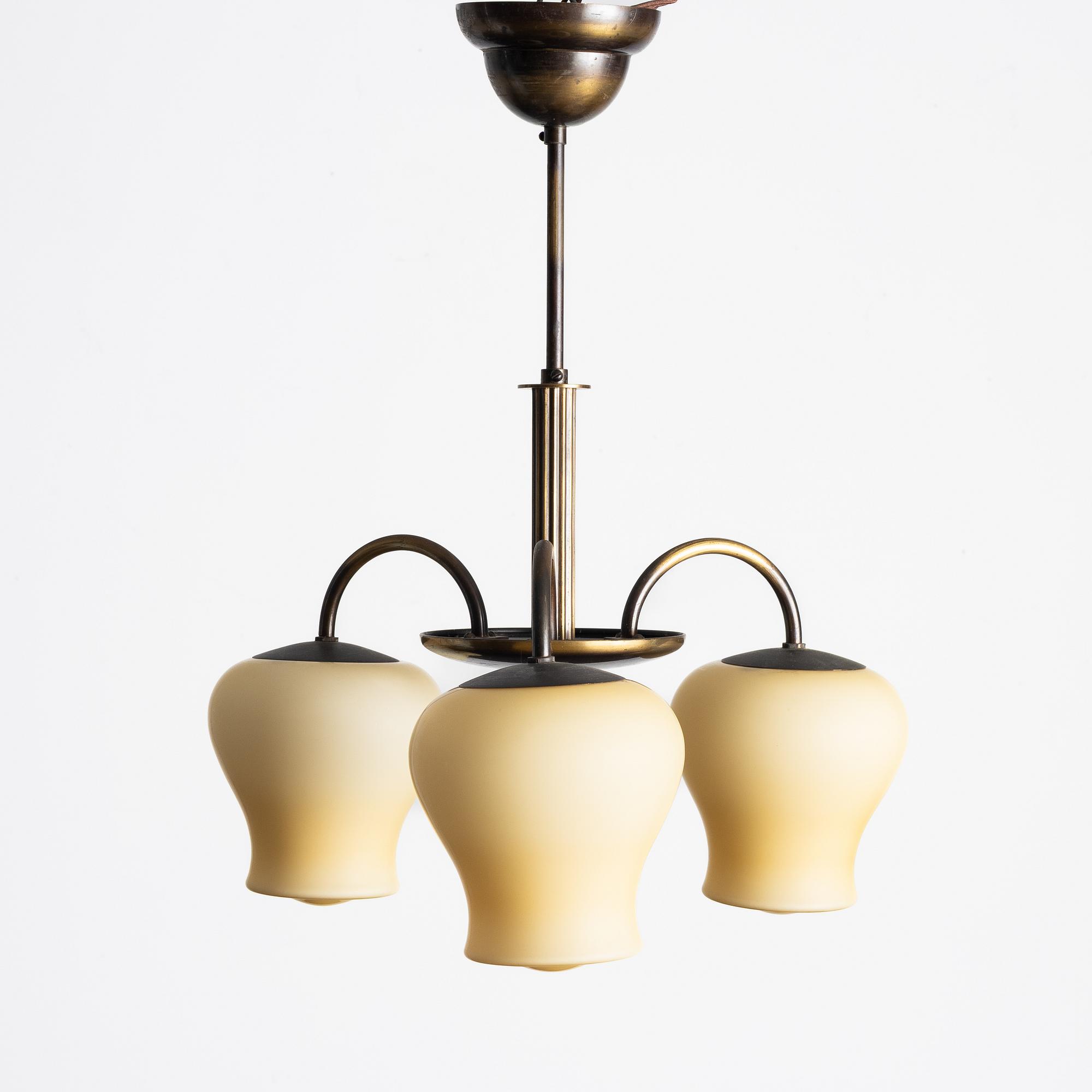 Ceiling lamp, model no. 780 Bröderna Malmström's Metal Goods Factory, 1940s.