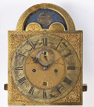 A George II blue-japanned longcase clock by William Barrow (watchmaker in London 1700-36).