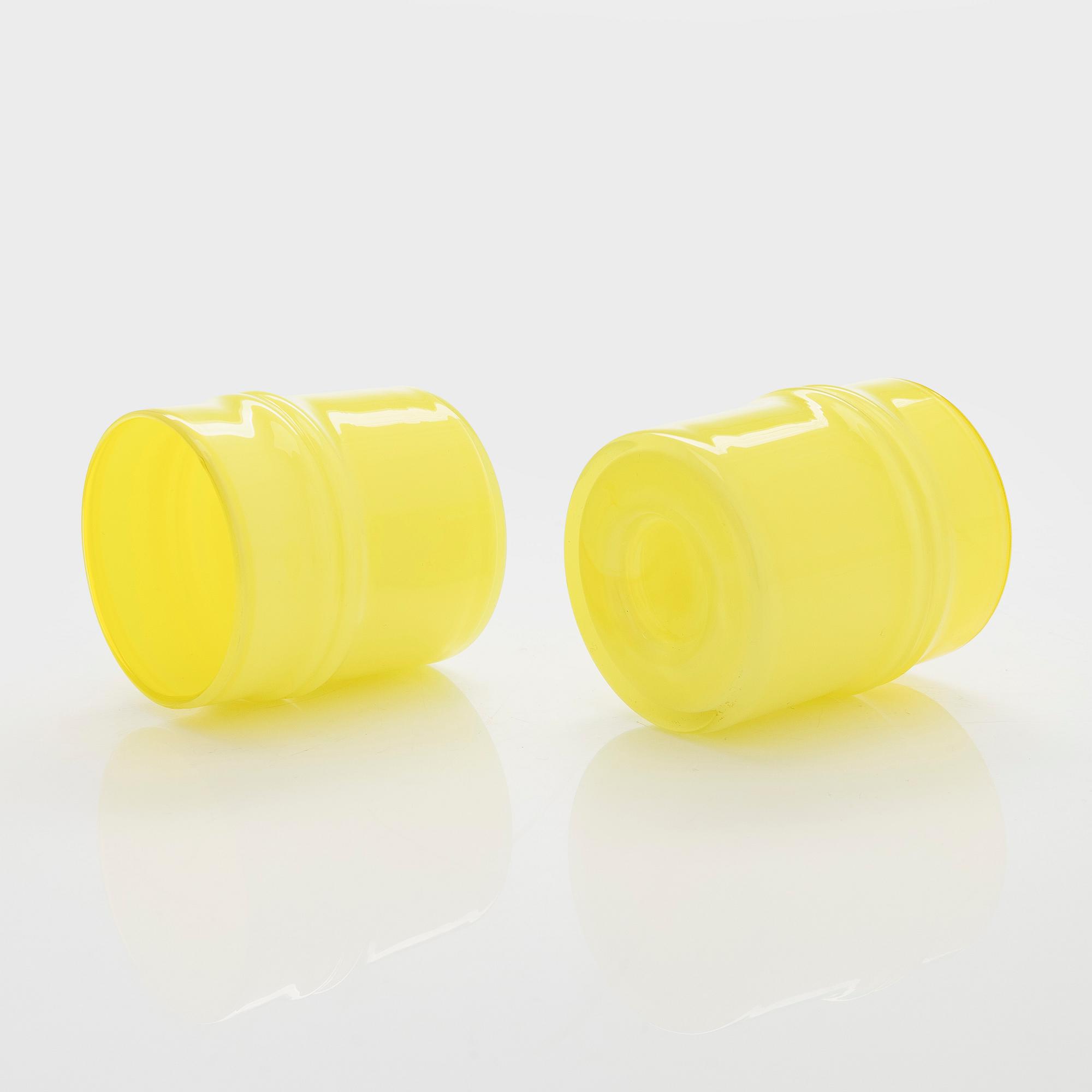 Timo Sarpaneva, a set of nine 'Ripple' drinking glasses and a pitcher, models 2424 and 2054, for Iittala.